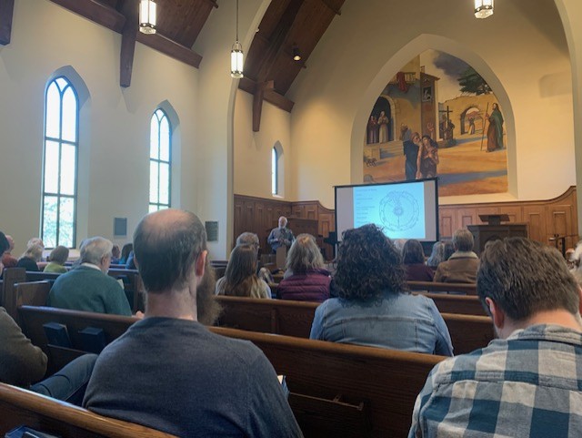 Enjoying a lecture by author and C. S. Lewis expert, David Downing